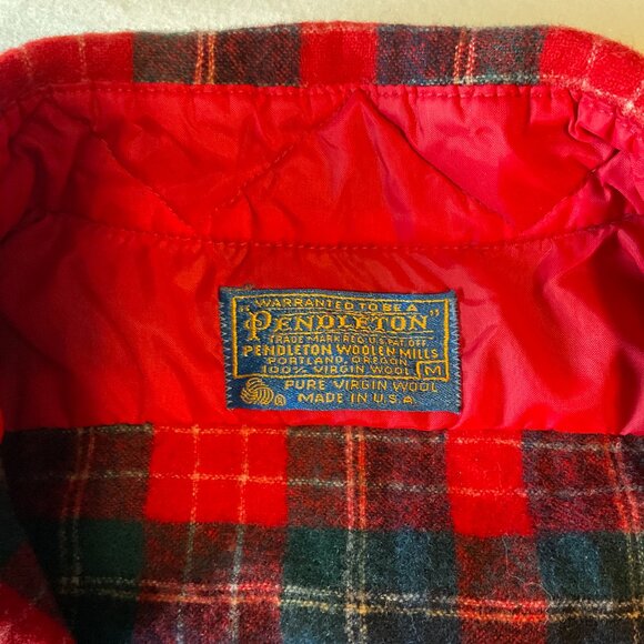 VIntage Pendelton Mens Shirt Jacket Wool Tartan Medium - Picture 7 of 15